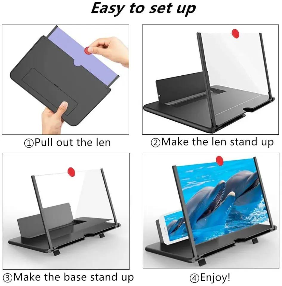 3D HD Mobile Phone Screen Magnifier Stand for Movies & Gaming